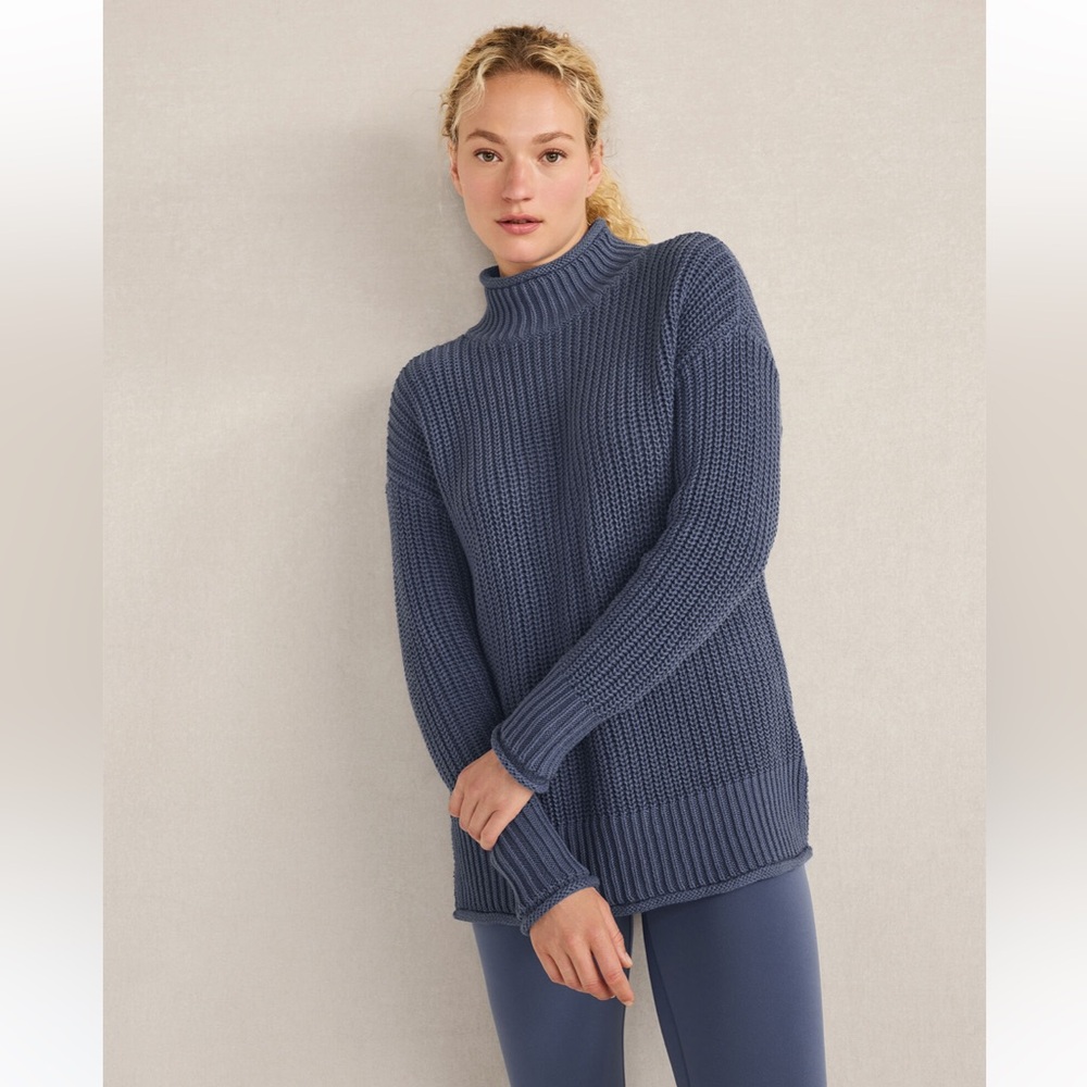Haven Well Within Organic Cotton Shaker Stitch Roll Neck Sweater